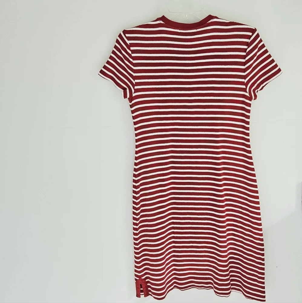 Chaps lace up red white tshirt dress.